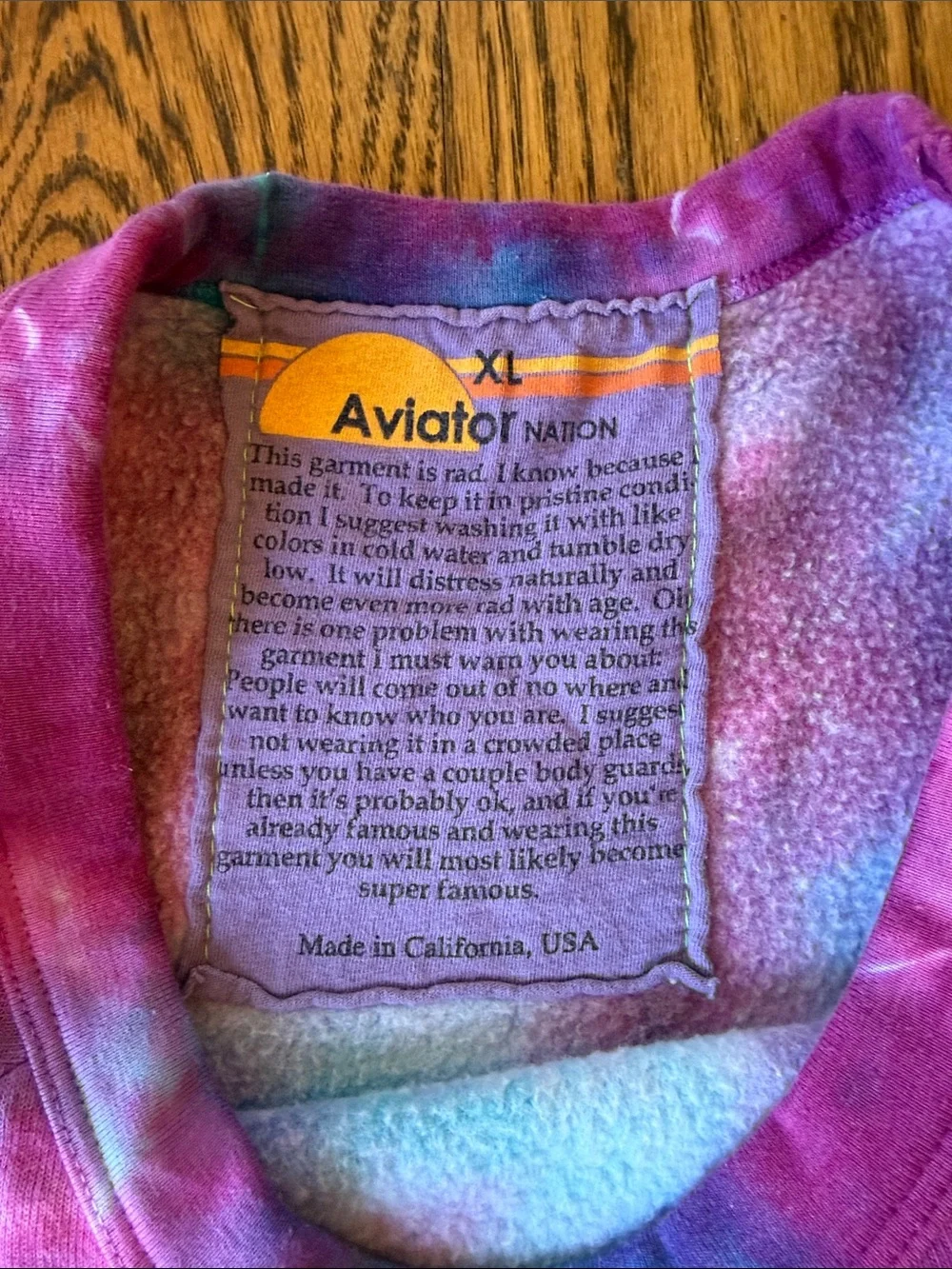 EUC Aviator Nation Tie-Dye Crewneck Sweater - Picture 2 of 2